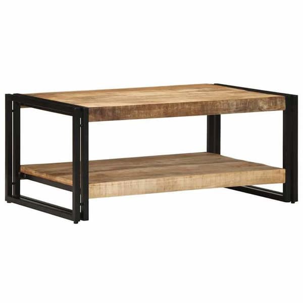 Bord - EKSKLUSIV HUS - 90 x 50 x 38 cm - Massivt mangotræ - Jernramme - Rektangulær