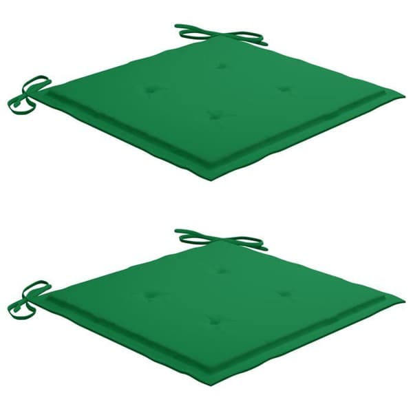 Maison Exclusive - Foldbare stole med grønne puder, 2 stk., i massiv teaktræ Grön