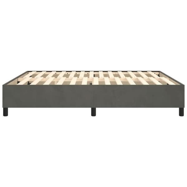 Maison Exclusive - Tummanharmaa sänkyrunko, jossa on lakanat 160x200 cm samettia mörkgrå