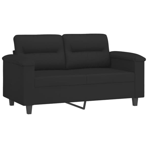 Maison Exclusive - 2-delars soffgrupp med svarta mikrofiberkuddar