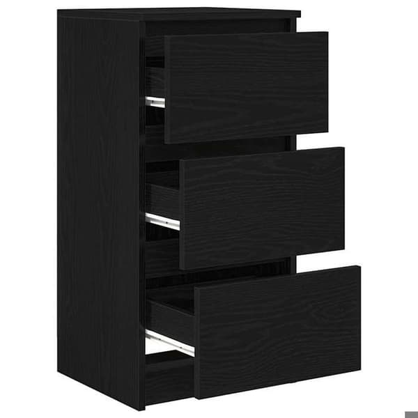Maison Exclusive - Buffet i sort egetræ 37,5x35x76 cm i ingeniørtræ