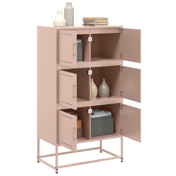 Maison Exclusive - Buffé rosa 68,5x38,5x123,5 cm stål