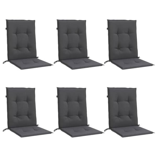 Maison Exclusive - Stolar med låg ryggstöd, 6-pack, antracitblandning