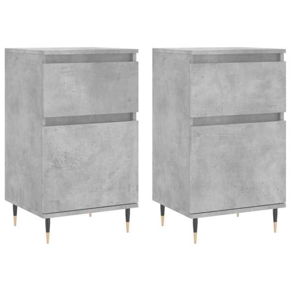 Maison Exclusive - Buffet 2 stk grå beton 40x35x70 cm ingeniørtræ