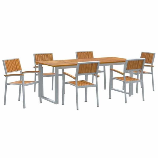 Maison Exclusive - 7 pc have spisebordssæt i grå Grå