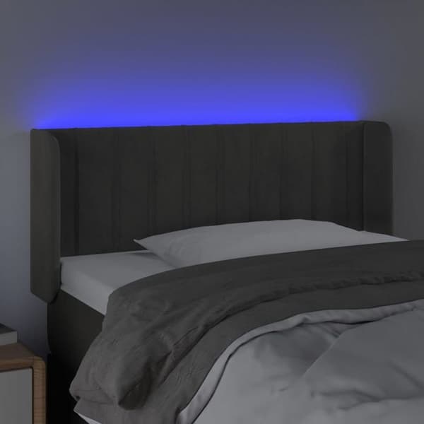 Maison Exclusive - LED-päätyharso Tummanharmaa 83x16x78/88 cm Sametti Mörkgrå