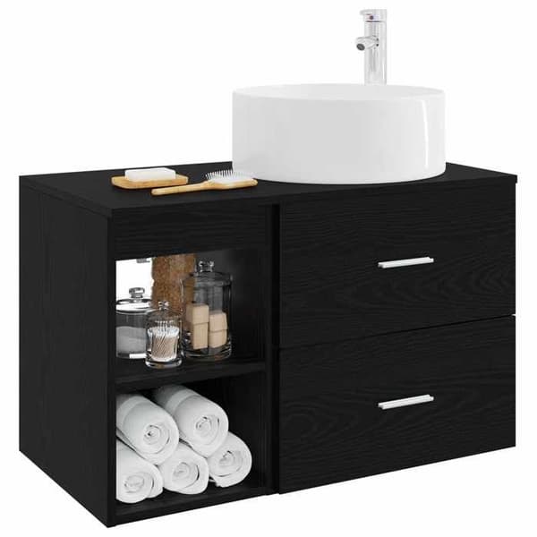 Maison Exclusive - Badmöbelset 2 delar Svart ek
