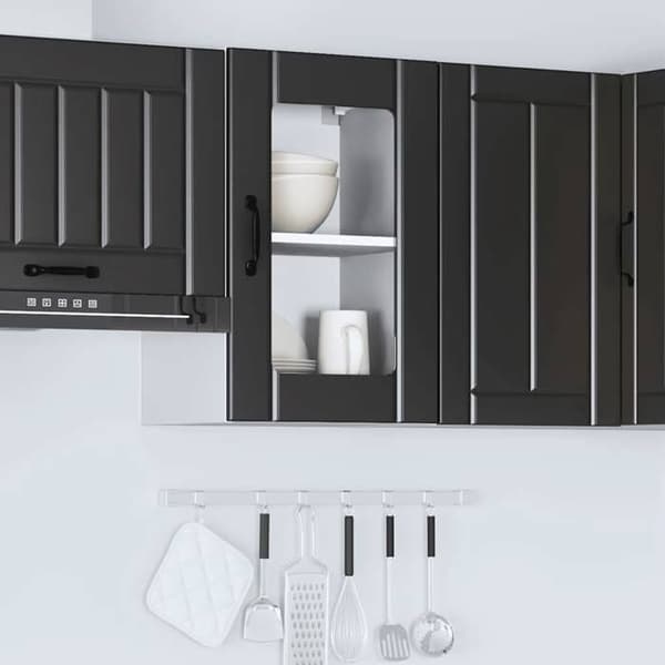 Maison Exclusive - Köksskåp med glasdörr Lucca svart