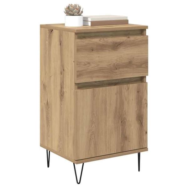Maison Exclusive - Buffet i egetræ, håndlavet 35 x 40 x 70 cm, ingeniørtræ