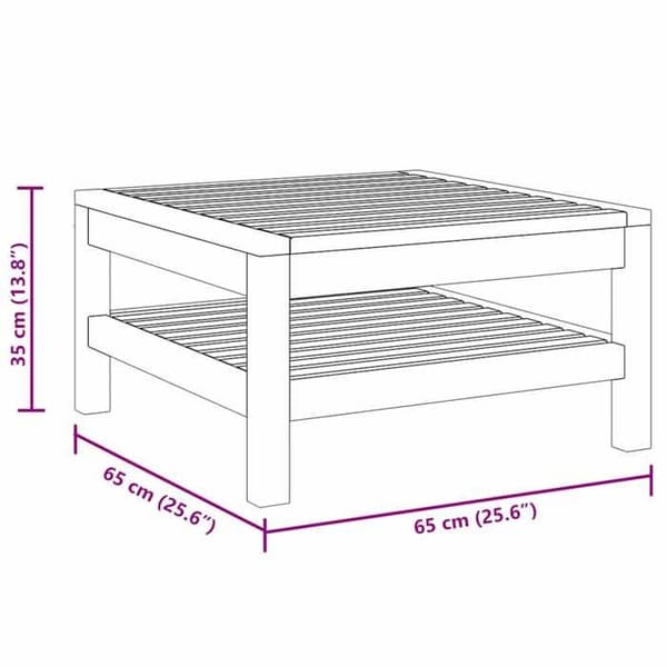 Maison Exclusive - Sofabord 65x65x35 cm Solid akacietræ
