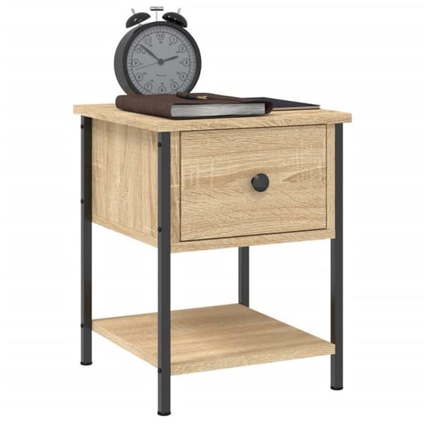 Maison Exclusive - Natborde 2 stk egetræ sonoma 34x35,5x45 cm Sonoma ek