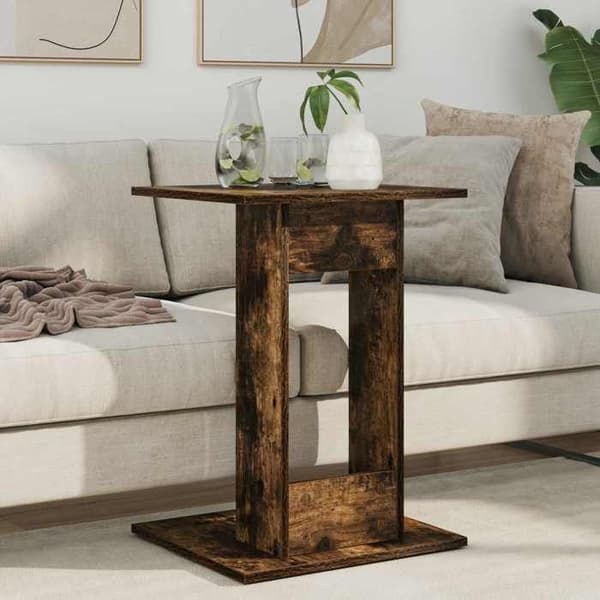 Sidebord - MAISON EXCLUSIVE - Røget eg - Ingeniørtræ - Rektangulær 45x40x62,5 cm - Indendørs Rökt ek