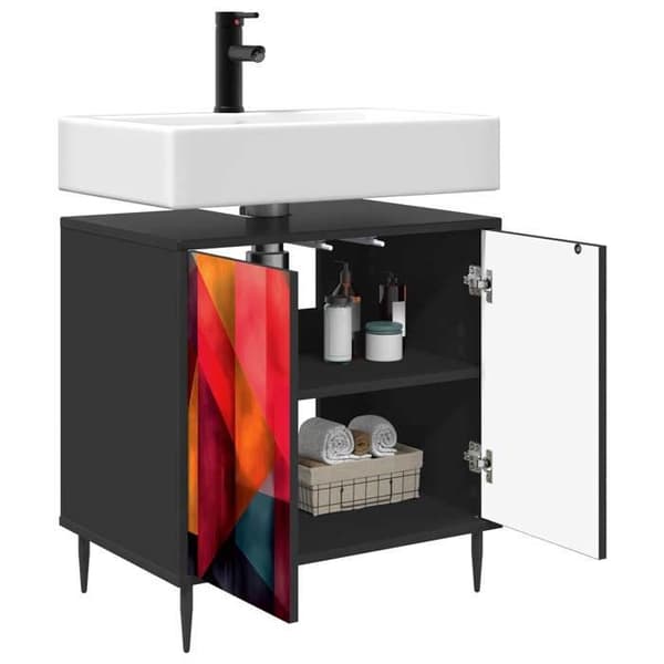 Maison Exclusive - Badeværelsesskab HEESCH Sort eg 60 x 40 x 61 cm