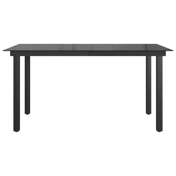 Havemøbel - EKSKLUSIV HUS - 150x90x74 cm - Aluminium - Glasbordplade - Sort Svart