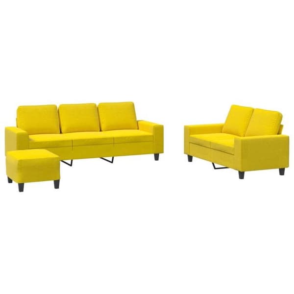 Maison Exclusive - Sæt af 3 sofaer lys gul stof
