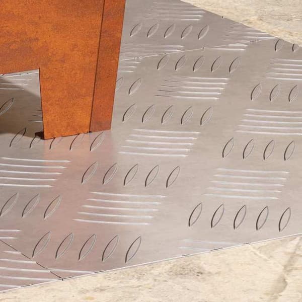 Gulvtrappe - EKSKLUSIVT HUS - 4 stk - Aluminium - 40 x 40 cm - Sølvtern Silver
