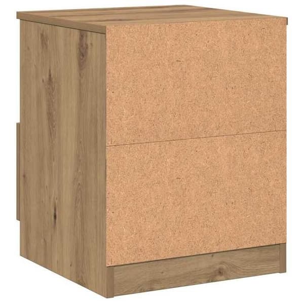 Maison Exclusive - Natbord i håndlavet egetræ 40x40x50 cm ingeniørtræ