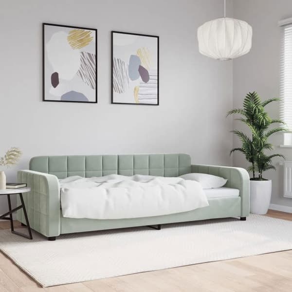 Maison Exclusive - Sengebund uden madras grå 90x190 cm velour