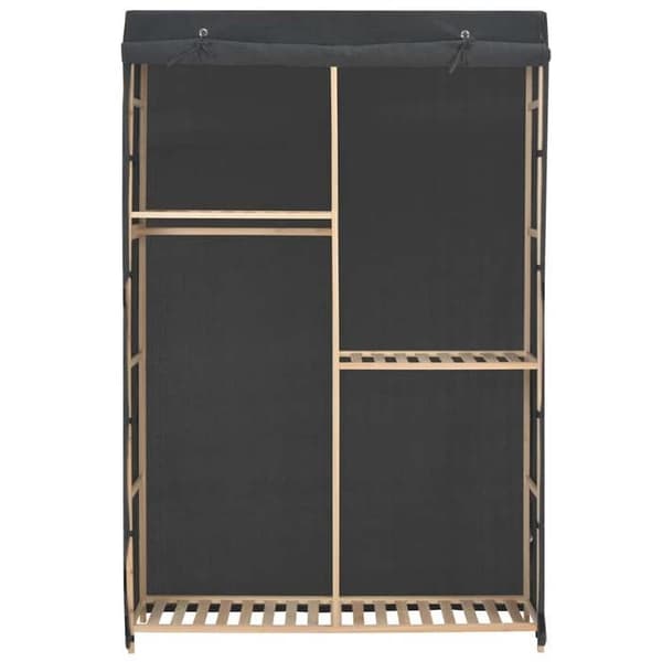 Vaatekaappi - 3 tasoa - Harmaa - Puukehys - 110 x 40 x 170 cm Grå