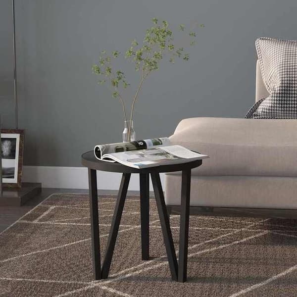 Maison Exclusive - Svart tebord Ø35 cm MDF Svart