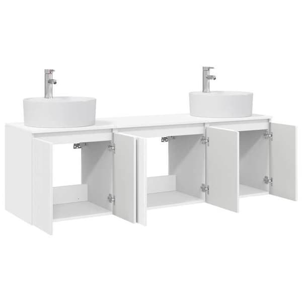 Maison Exclusive - 3-delars badrumsskåpset Vit
