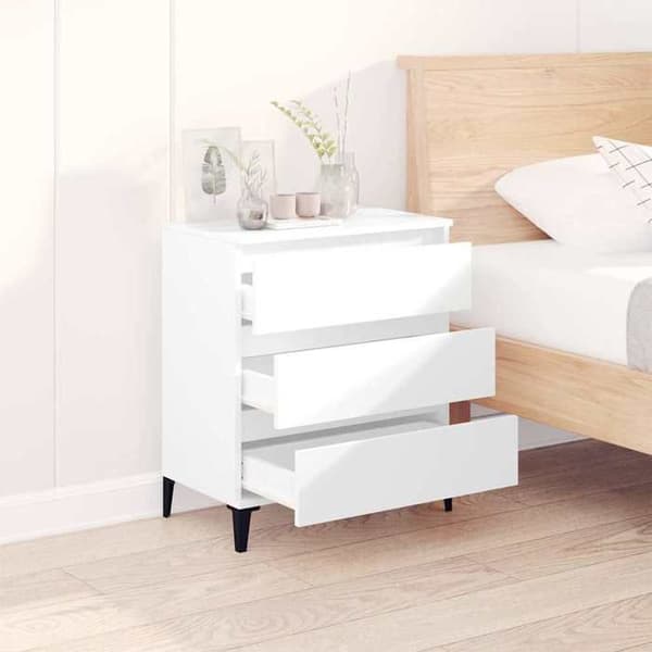 Maison Exclusive - Buffé Vit 60x35x70 cm Ingenjörsträ