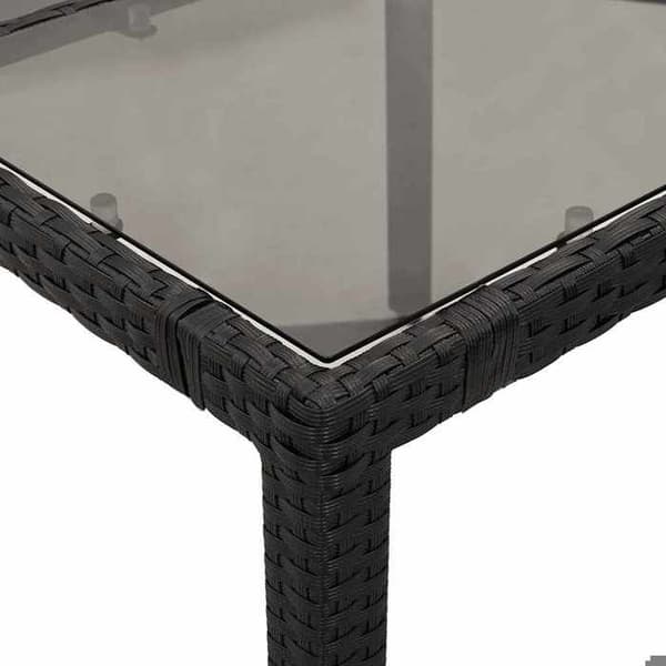 Maison Exclusive - Havebistro sæt 7 dele med sorte puder i poly rattan Svart
