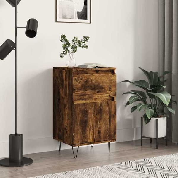 Maison Exclusive - Buffé i rökig ek 40x35x70 cm ingenjörsträ