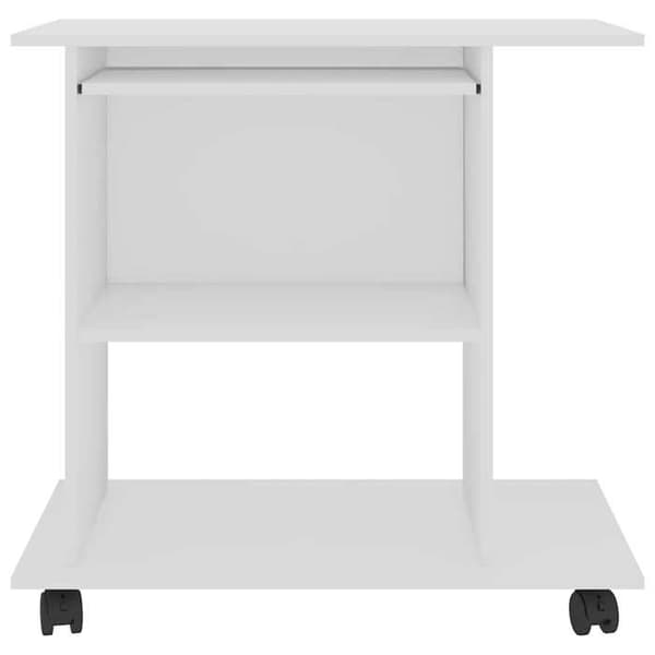 Maison Exclusive - Hvidt computerbord 80x50x75 cm i ingeniørtræ