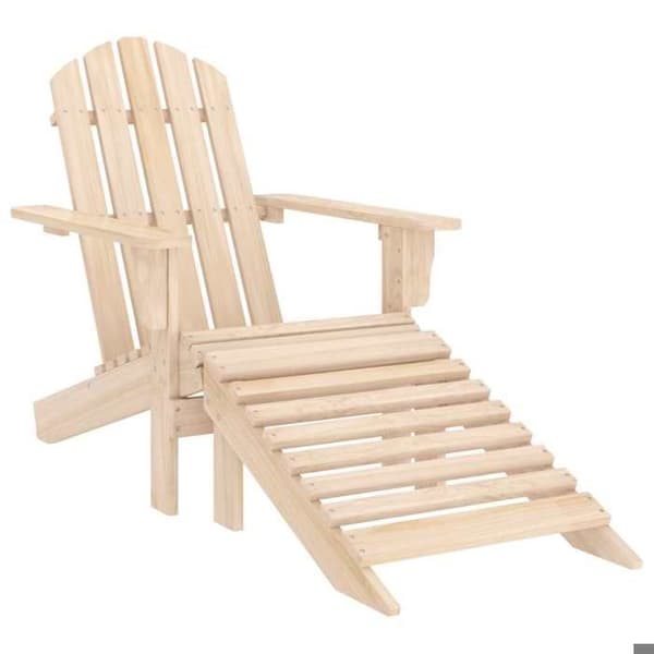 Maison Exclusive - Adirondack trädgårdsstol med fotpall i solid granträ