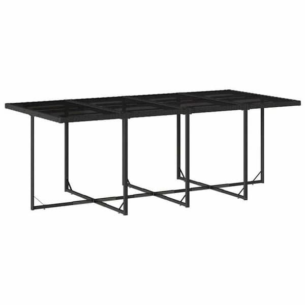 Maison Exclusive - Trädgårdsset 9 delar med svarta kuddar i flätad resin