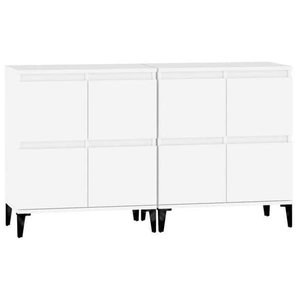 Buffet - 2 dele - Hvid - Ingeniørtræ - 60 x 35 x 70 cm Vit