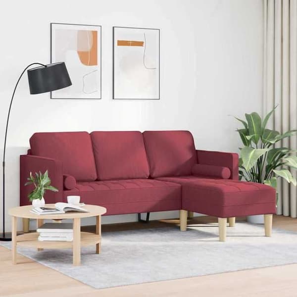 Soffgrupp - EXKLUSIV HEM - 173 x 131 x 67 cm - Bordeaux - Andningsbart polyester - Modulerbara sektioner Bordeaux