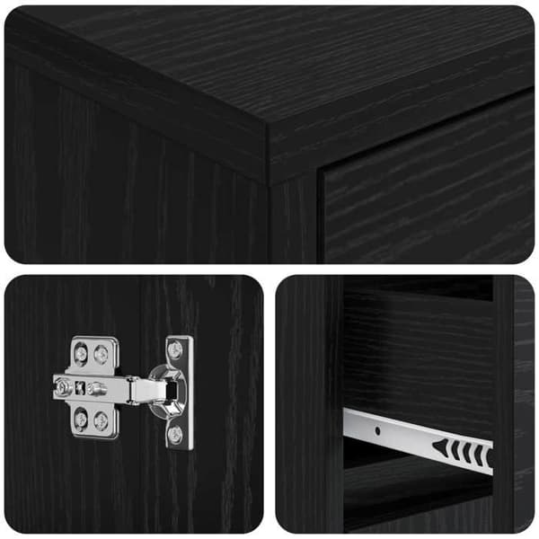 Maison Exclusive - Badeværelsesskab Sort eg 35 x 36,5 x 85 cm