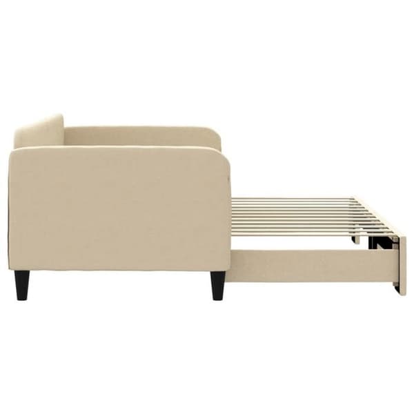 Maison Exclusive - Sovesofa med udtræk uden madras creme 90x200 cm Grädde