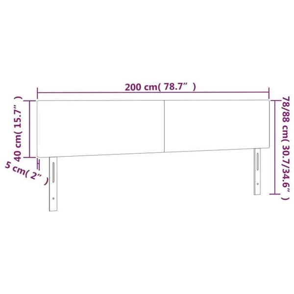 Maison Exclusive - LED Hovedgærde Creme 200x5x78/88 cm Simililæder