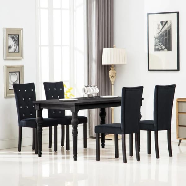 Maison Exclusive - Matstolar set om 4 Svart Sammet Svart