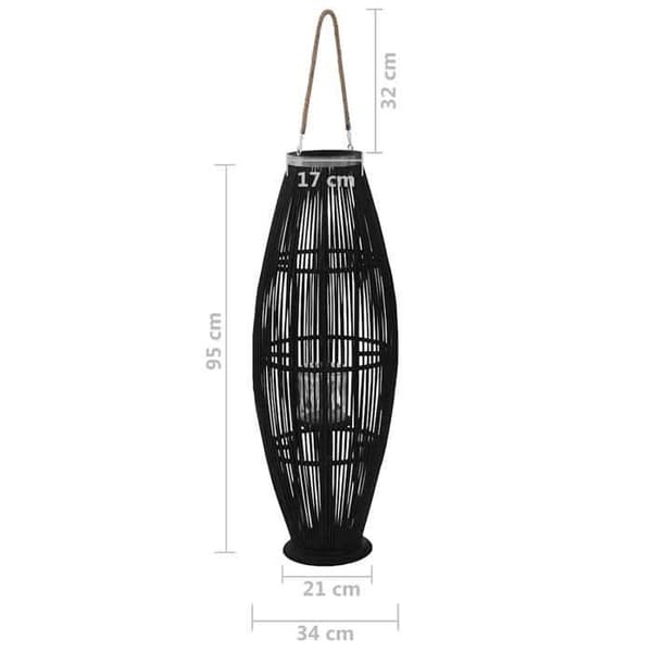 Maison Exclusive - Musta bambu riippuva kynttilänjalka 95 cm Svart