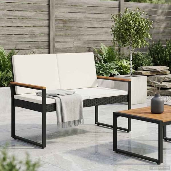 Maison Exclusive - Utomhusbänk 2-sits 107 x 61 x 80 cm polyrotin