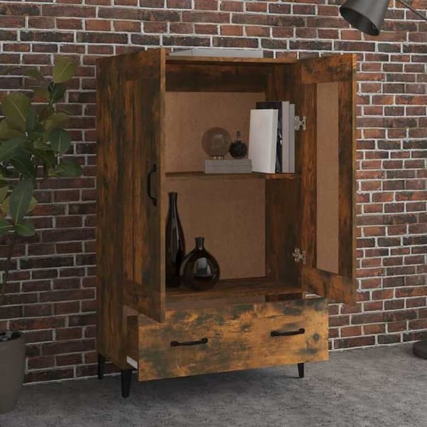 Maison Exclusive - Buffé hög Ek rökig 70x31x115 cm Ingenjörsträ