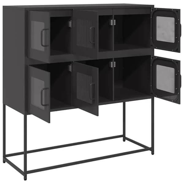 Maison Exclusive - Buffet sort 100,5x39x107 cm koldvalset stål