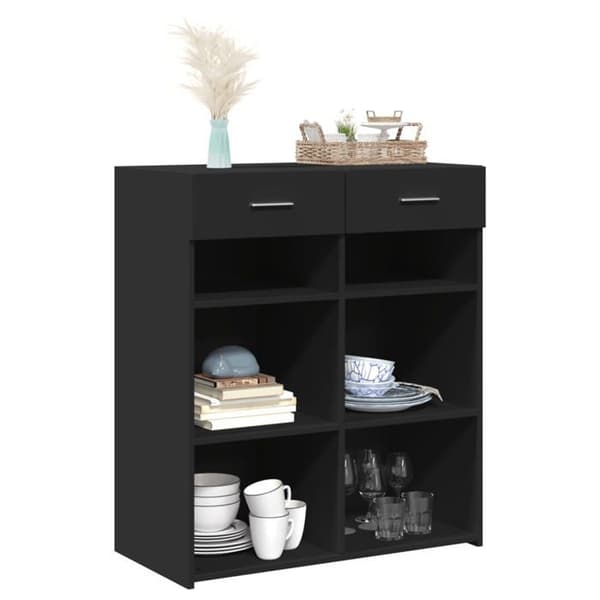 Maison Exclusive - Buffet sort 80x42,5x93 cm ingeniørtræ