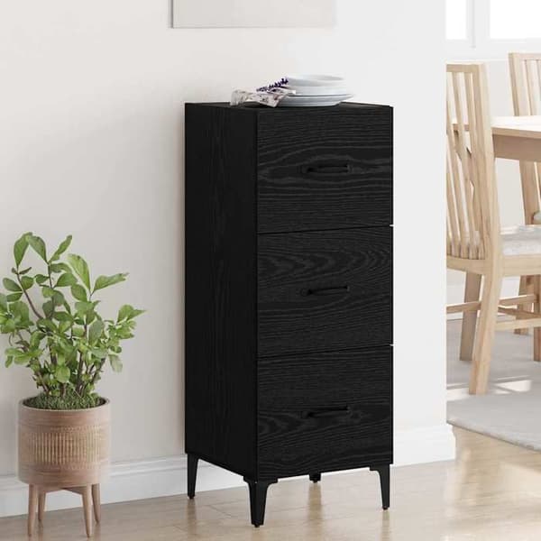 Maison Exclusive - Buffet Sort eg 34,5 x 34 x 90 cm Ingeniørtræ