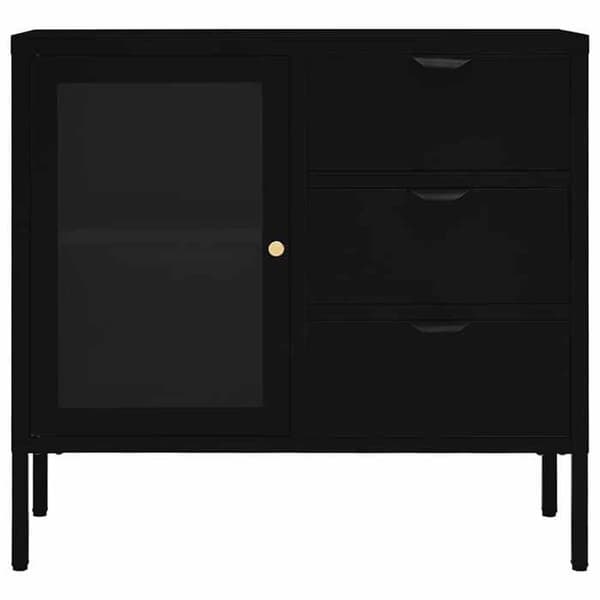 Maison Exclusive - Buffet Sort 75x35x70 cm Stål og hærdet glas