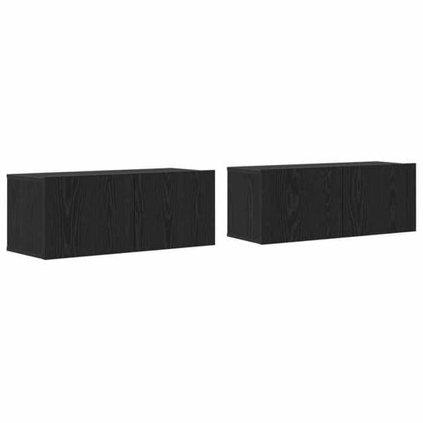 Maison Exclusive - TV-møbel 2 stk Sort eg Ingeniørtræ