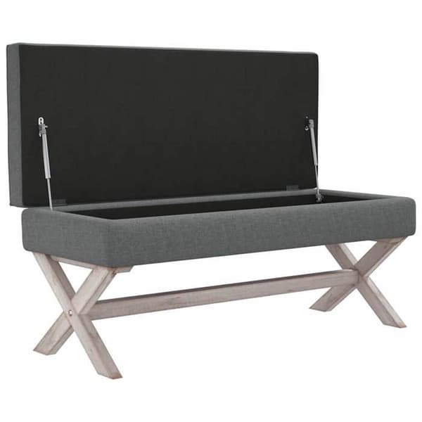 Maison Exclusive - Tummanharmaa säilyty stooli 110x45x49 cm Kangas