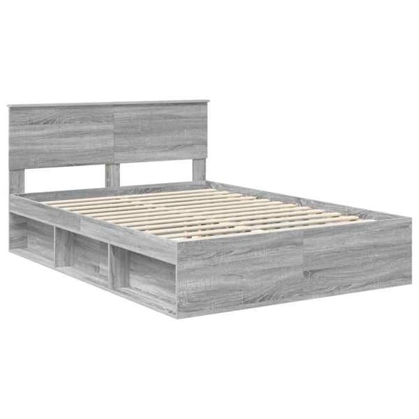 Maison Exclusive - Sängram Sonoma grå 140 x 200 cm Massivt trä