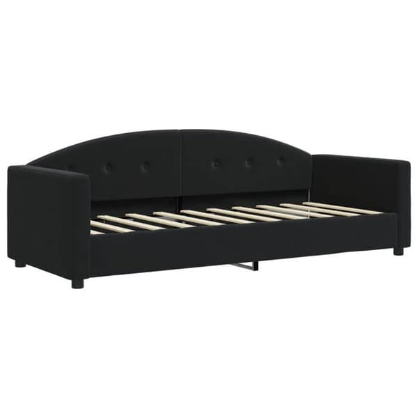 Seng i dag - EKSKLUSIV HUS - 80x200 cm - Sort velour - 2-i-1 sovesofa - Lamelseng Svart