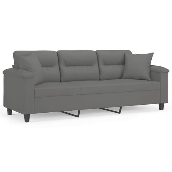 Maison Exclusive - Soffa 3 platser med mörkgrå kuddar 180 cm