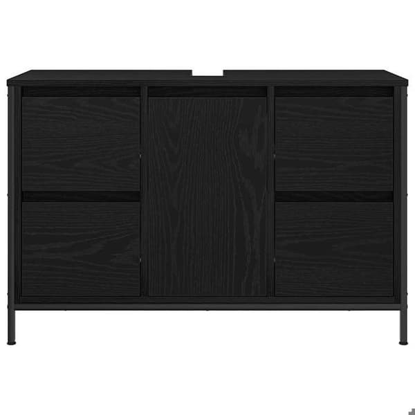 Maison Exclusive - Møbel under vask med skuffer i sort eg 90x34,5x60 cm